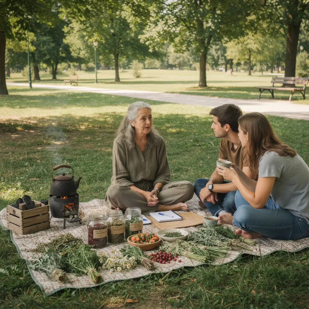 Egy kéz, amely egy teáskanál mézet ad a forró teához, ízének fokozásához.